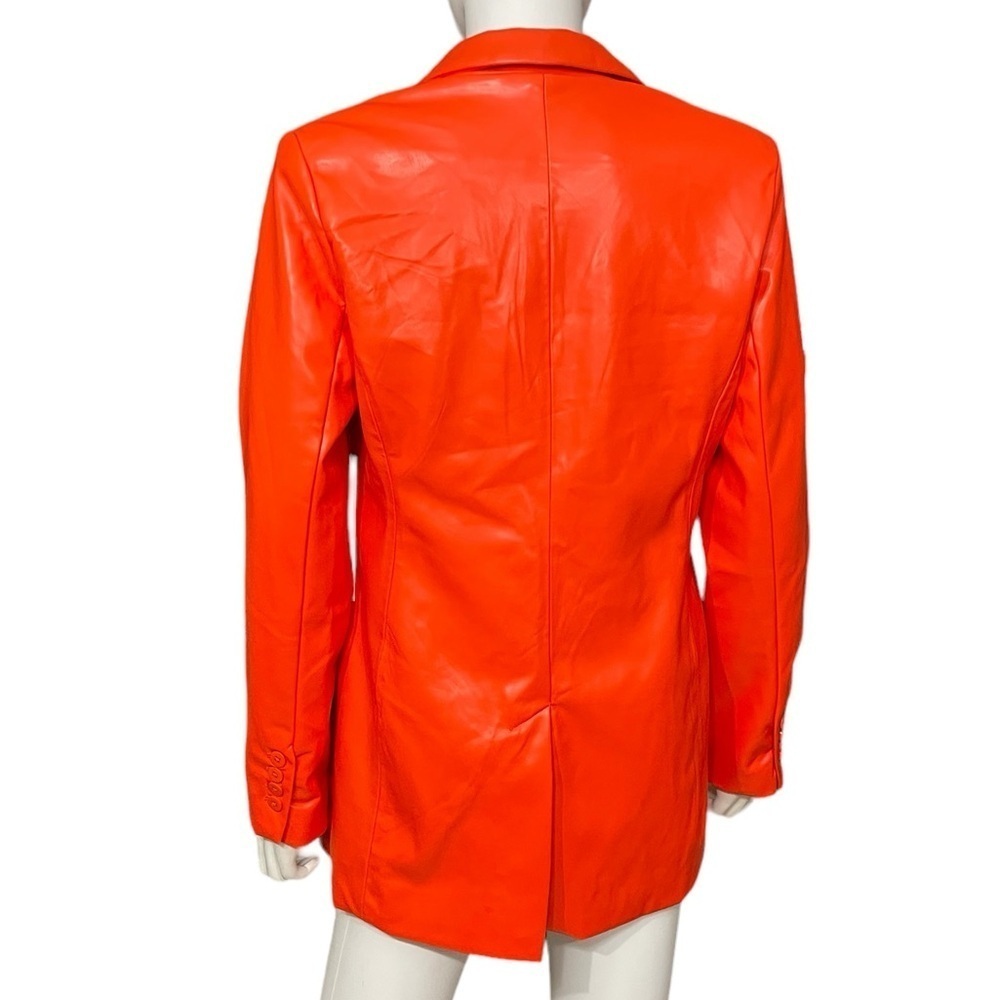 House of Harlow orange faux leather blazer jacket oversized NWT - Picture 8 of 12